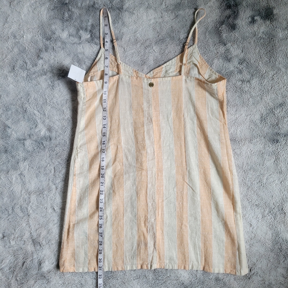 NWOT Rip Curl Havana Striped Linen Blend Mini Button-Down Sundress Relax… - Picture 9 of 10